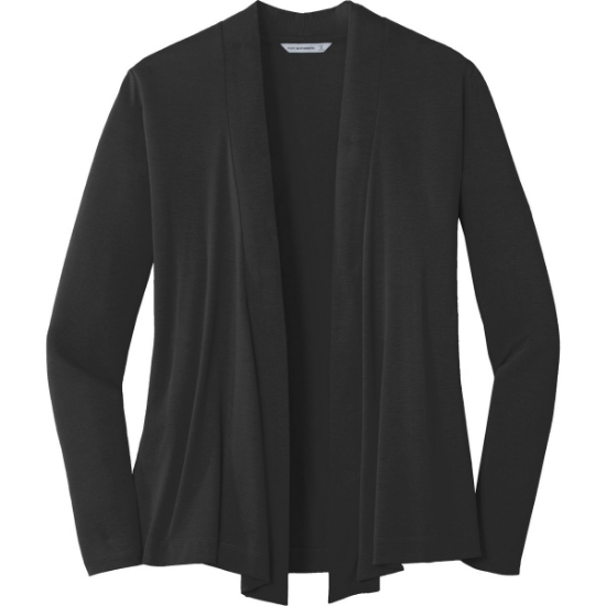 Custom Port Authority Womens Concept Open Cardigan. Black