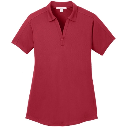 Custom Port Authority Womens Diamond Jacquard Polo. Rich Red
