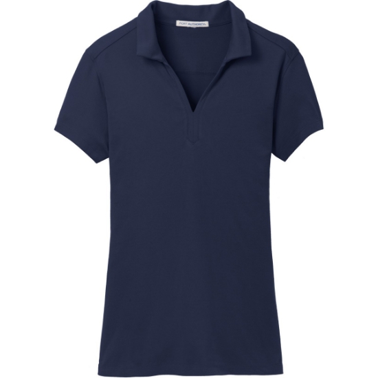 Custom Port Authority Womens Rapid Dry Mesh Polo. True Navy Blue