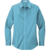 Custom Port Authority Womens Long Sleeve Easy Care Shirt. Maui Blue