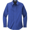 Custom Port Authority Womens Long Sleeve Easy Care Shirt. Royal Blue/Classic Navy Blue Blank Model View