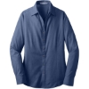 Custom Port Authority Womens Crosshatch Easy Care Shirt. Deep Blue