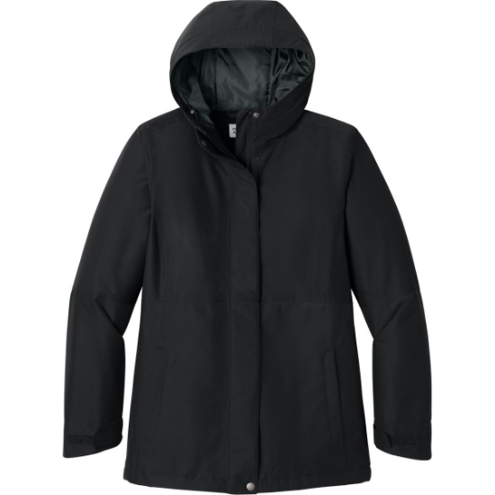 Custom Port Authority Womens Insulated Heavy Ripstop Jacket Deep Black