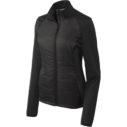 Custom Port Authority Womens Hybrid Soft Shell Jacket. Deep Black