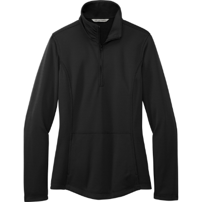 Custom Port Authority Womens Smooth Fleece 1/4-Zip Deep Black