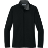 Custom Port Authority Womens Vertical Texture Full-Zip Jacket. Black/Iron Gray