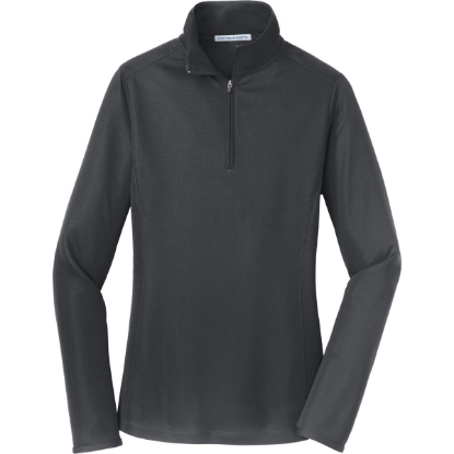 Custom Port Authority Womens Pinpoint Mesh 1/2-Zip . Battleship Gray