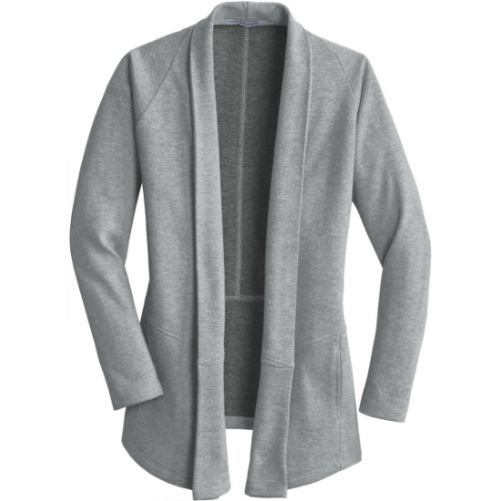Custom Port Authority Womens Interlock Cardigan. Med He Gy/Char