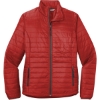 Custom Port Authority Womens Packable Puffy Jacket Fire Red/Graphite Gray