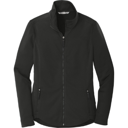 Custom Port Authority Womens Collective Smooth Fleece Jacket. Deep Black
