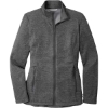 Custom Port Authority Womens Collective Striated Fleece Jacket. Sterling Gray Heather
