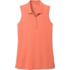 Custom Port Authority Womens Dry Zone UV Micro-Mesh Sleeveless Polo Coral Splash Orange