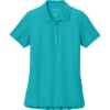 Custom Port Authority Womens Wearever Signature Pique Polo Aquamarine Blue