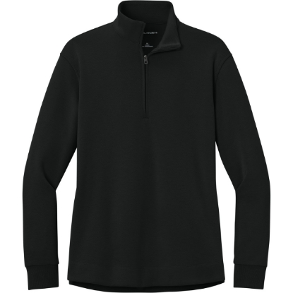 Custom Port Authority Womens Wearever Signature Double Pique 1/4-Zip Deep Black