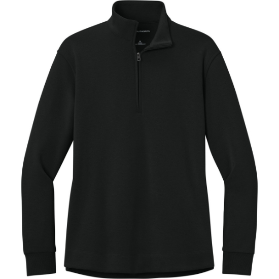Custom Port Authority Womens Wearever Signature Double Pique 1/4-Zip Deep Black