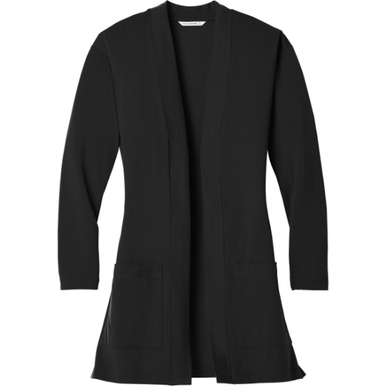 Custom Port Authority Womens Concept Long Pocket Cardigan . Black