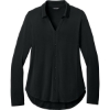 Custom Port Authority Womens Luxe Knit Button Tunic Deep Black