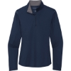 Custom Port Authority Womens Silk Touch Performance 1/4-Zip Navy Blue/Steel Gray
