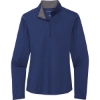 Custom Port Authority Womens Silk Touch Performance 1/4-Zip Royal Blue/Steel Gray