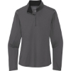 Custom Port Authority Womens Silk Touch Performance 1/4-Zip Steel Grey/Blk