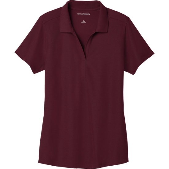 Custom Port Authority Womens EZPerformance Pique Polo. Maroon