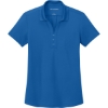 Custom Port Authority Womens Plaited Pique Polo Strong Blue