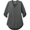 Custom Port Authority Womens City Stretch 3/4-Sleeve Tunic Graphite Gray