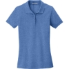 Custom Port Authority Womens EZCotton Polo. Blue Heather