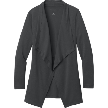 Custom Port Authority Womens Breakwater Open Cardigan GreySteel