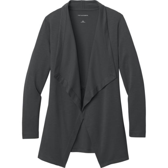 Custom Port Authority Womens Breakwater Open Cardigan GreySteel