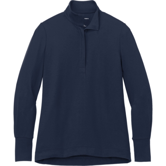 Custom Port Authority Womens Fairway Stretch 1/4-Zip River Blue Navy