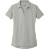 Custom Port Authority Womens C-FREE Cotton Blend Pique Polo Deep Smoke Gray Heather