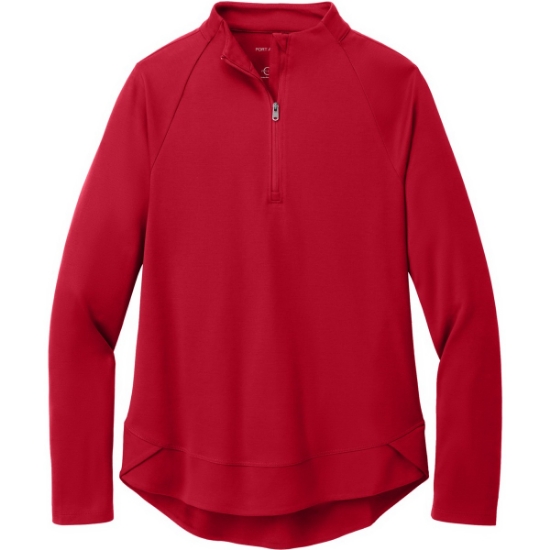 Custom Port Authority Womens C-FREE Cypress 1/4-Zip Rich Red
