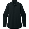 Custom Port Authority Womens C-FREE Double Knit 1/4-Zip Deep Black