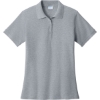 Custom Port & Co Womens Core Blend Pique Polo. Athletic Heather Gray