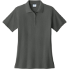 Custom Port & Co Womens Core Blend Pique Polo. Charcoal Gray