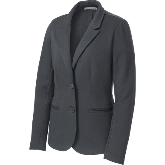 Custom Port Authority Womens Knit Blazer. Battleship Gray