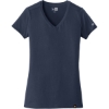 Custom New Era Womens Heritage Blend V-Neck Tee. True Navy Blue