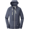 Custom New Era Womens Sueded Cotton Blend Full-Zip Hoodie. True Navy Heather Blue