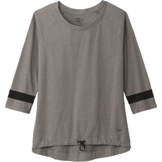Custom New Era Womens Tri-Blend 3/4-Sleeve Tee ShGy/BlkSd