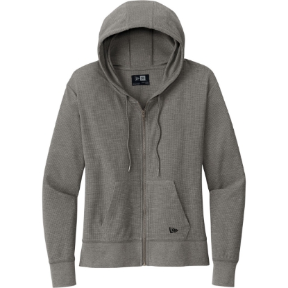 Custom New Era Womens Thermal Full-Zip Hoodie ShdGyHthr