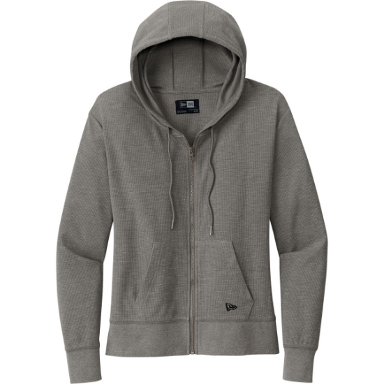 Custom New Era Womens Thermal Full-Zip Hoodie ShdGyHthr