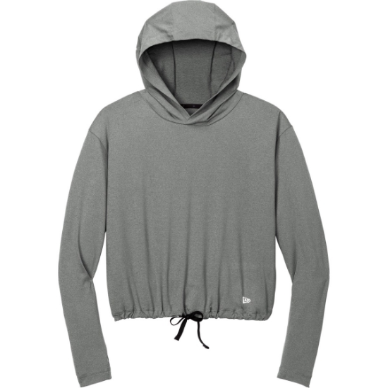 Custom New Era Womens Power Long Sleeve Hoodie Shadow Gray Heather