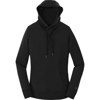 Custom New Era Womens French Terry Pullover Hoodie. Black