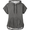 Custom New Era Womens Performance Terry Short Sleeve Hoodie Graphite Heather Gray