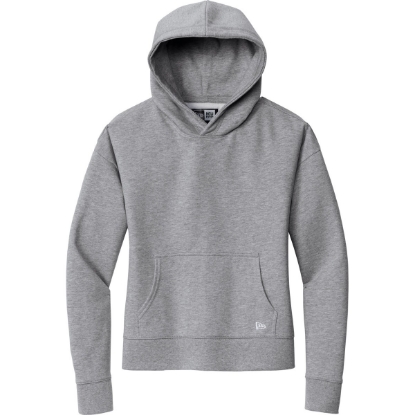 Custom New Era Womens Comeback Fleece Pullover Hoodie Athletic Heather Gray