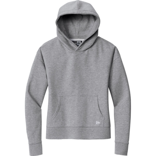 Custom New Era Womens Comeback Fleece Pullover Hoodie Athletic Heather Gray