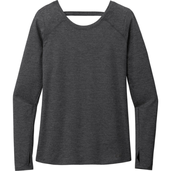 Custom OGIO Womens Force Long Sleeve Tee Blacktop Heather