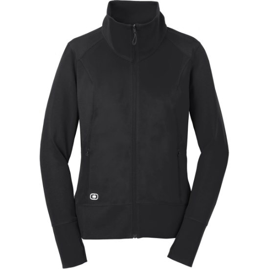Custom OGIO Womens Fulcrum Full-Zip. Blacktop Black