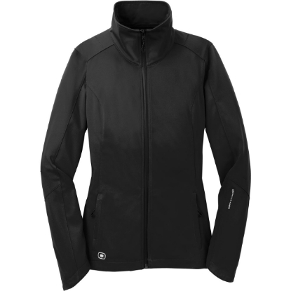 Custom OGIO Womens Crux Soft Shell. Blacktop Black